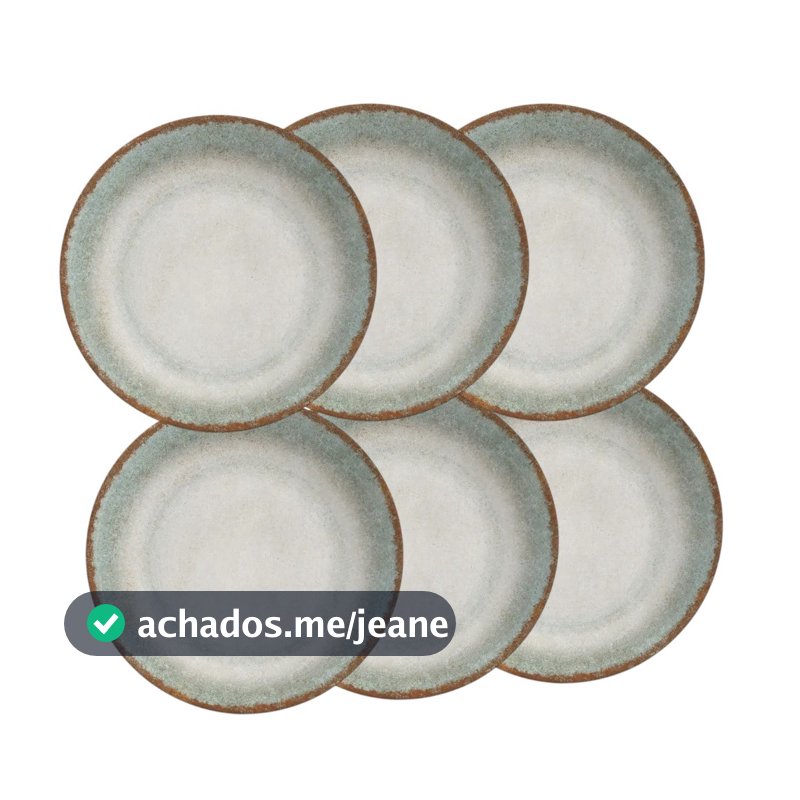 Conjunto De 6 Pratos Raso Coup Durban Ceramica Alleanza 20cm