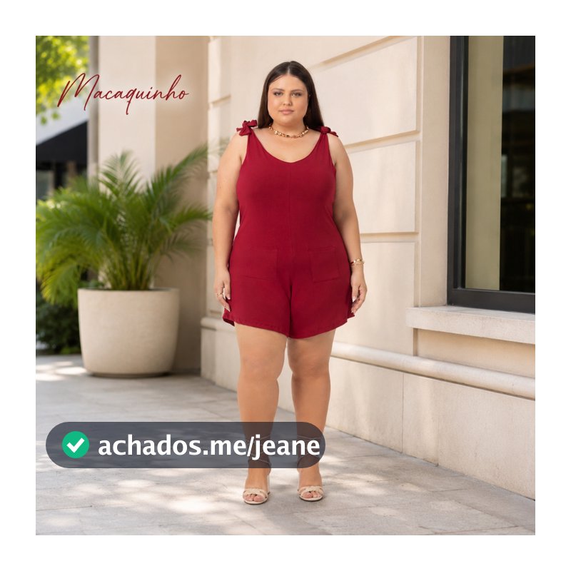 Macaquinho Feminino Plus Size Em Viscolycra Confortável 1201-A