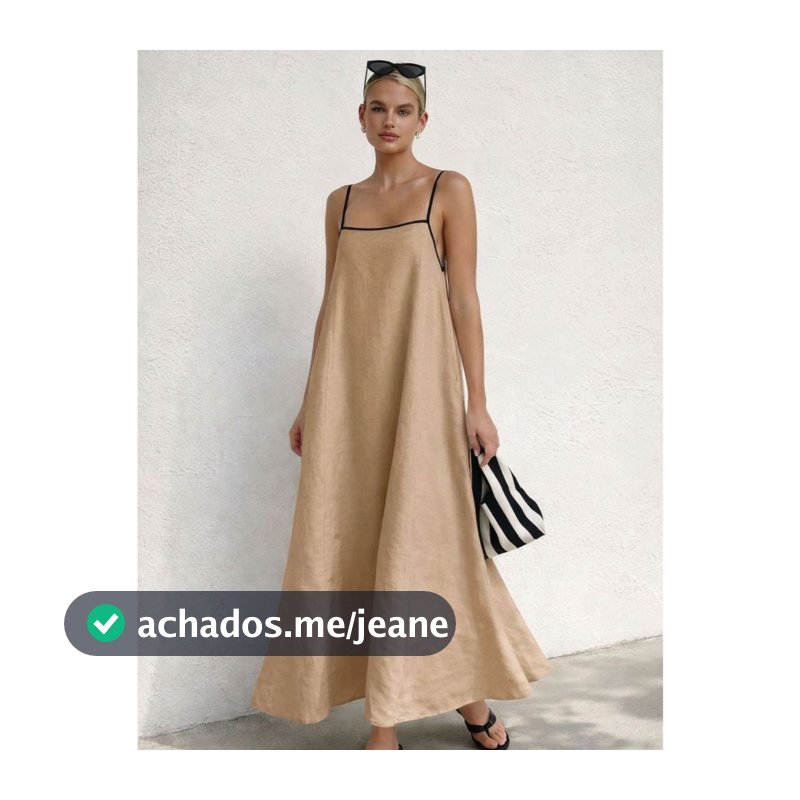 REF: H955 – Vestido comprido suspensório para mulher em cores contrastantes