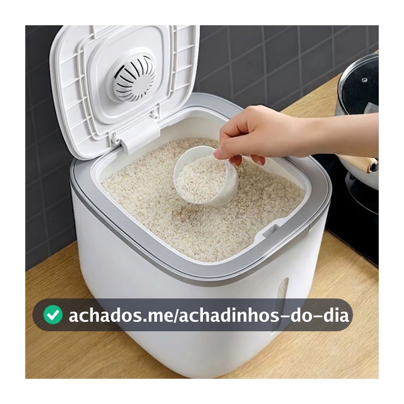 Pote Hermético 10kg Arroz Grãos Tampa Selada Anti Umidade