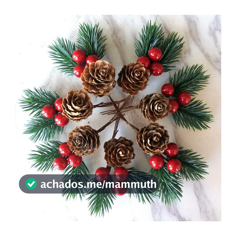 10 Peças De Enfeite De Natal, Decoração Floral Artificial De Baga Vermelha, Pinha,Decoração DIY de Natal