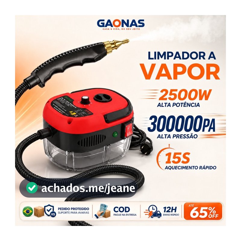 GN-Steam Cleaner Limpeza a vapor 2500W Alta Temperatura Multiuso 110V/220V com Acessórios para Casa Cozinha e Automóvel