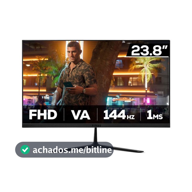 Monitor Gamer Pichau Athen V4B, 23.8 Pol, VA, FHD, 1ms, 144Hz, HDMI/VGA, PG-ATH24V4B-BL01