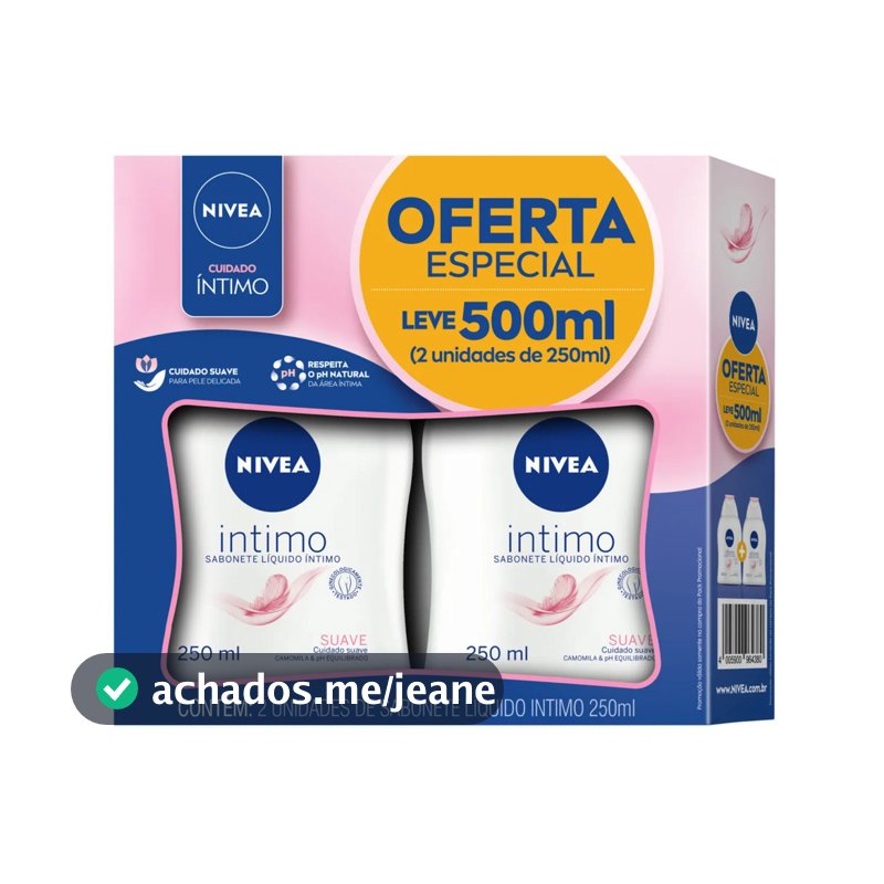 KIT NIVEA Sabonete Líquido Intimo Suave 250ml - 2 Unidades