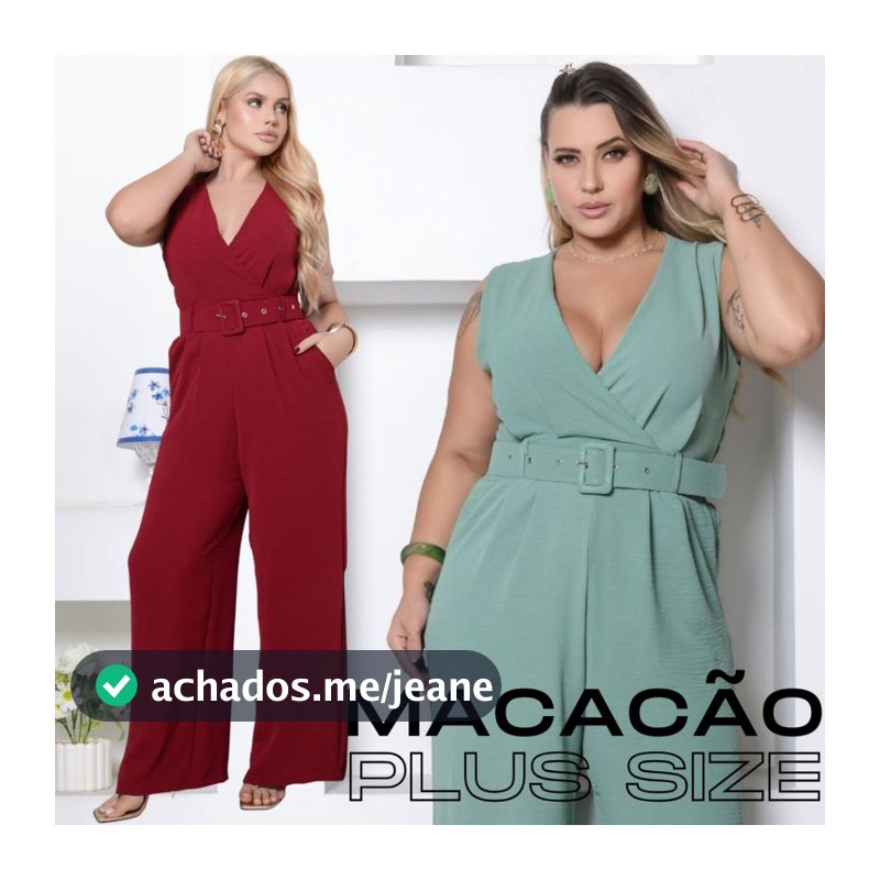 Macacão Feminino Longo Duna Social Forrado Com Cinto Plus Size Con Bolso Elegante Elastex Costas Premium 2026