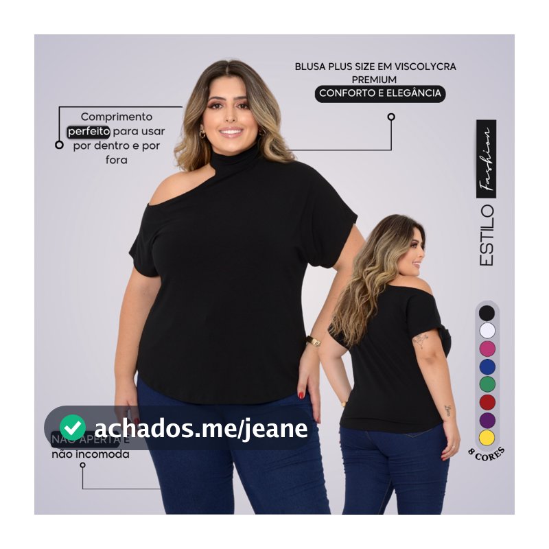 Blusa Feminina Estilosa Plus Manga Curta Soltinha Plus Size Camisa Moda Verão GG a G5