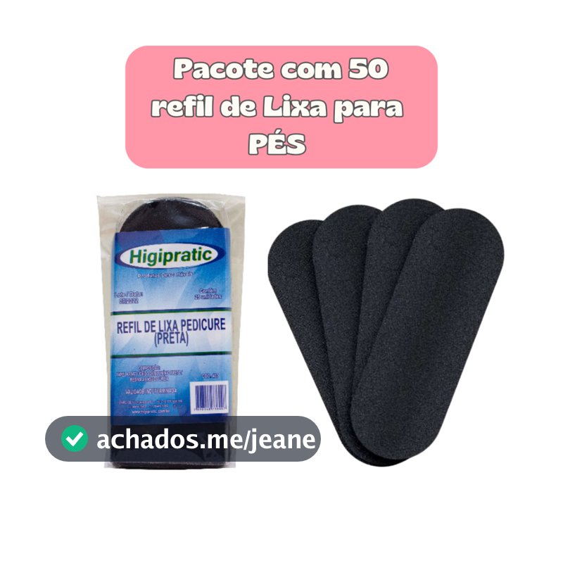Kit Refil 50 Lixas para pés Descartaveis para Manicure Pedicure Spá Estetica Salões de Beleza