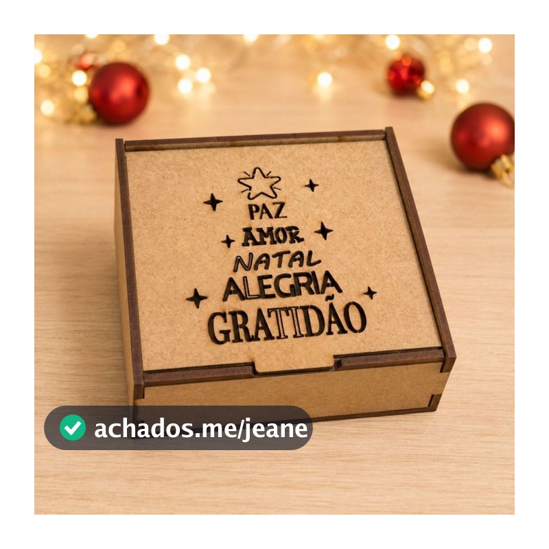 KIT 10 CAIXINHAS DE NATAL EM MDF – 10X10X5 CM – LEMBRANCINHA PARA DOCES E PRESENTES NATAL