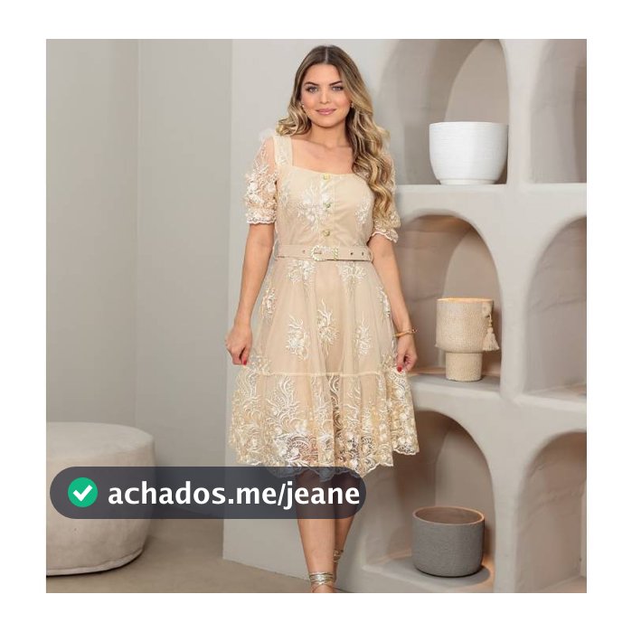 Vestido Midi tule Bordado Feminino + Cinto Encapado Moda Modesta Evangelica Elegante Casamento Civil