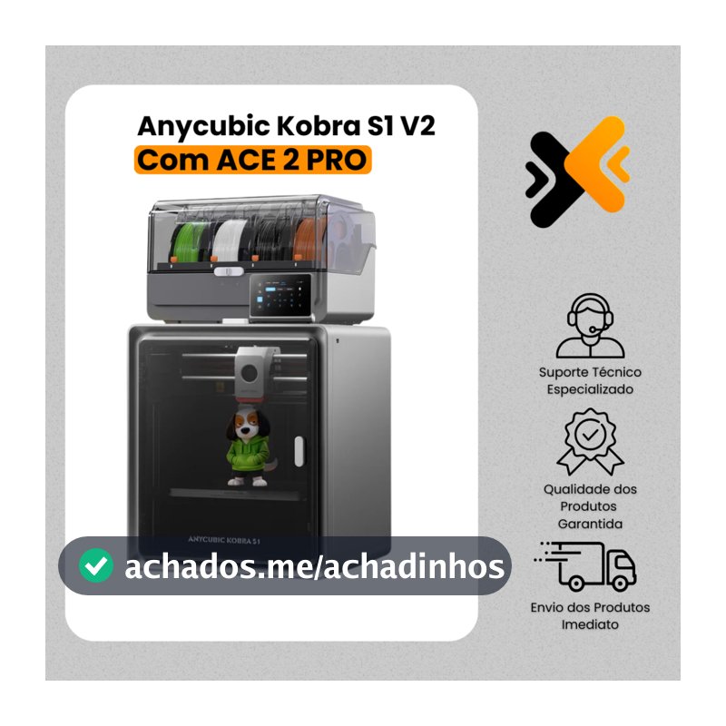 Impressora 3D Anycubic Kobra S1 V2 • Combo Opcional (ACE 2 Pro) • 250×250×250mm • NIC 3D