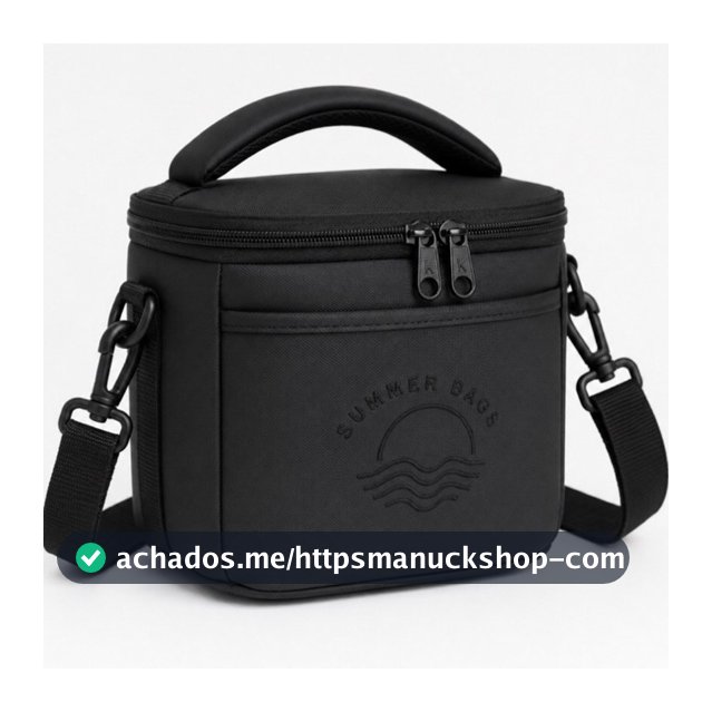 Bolsa Térmica Fitness Impermeável Academia Lancheira Marmiteira Viagem Preta