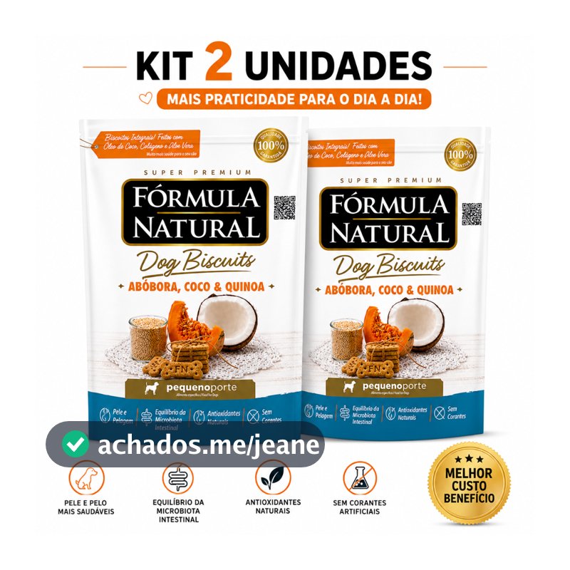 Kit 2 Fórmula Natural Petisco Abóbora,Coco e Quinoa RP 250g