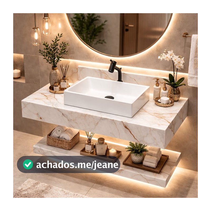 Kit Bancada Esculpida em Porcelanato Sob Medida ENVIO IMEDIATO (Não acompanha cuba)