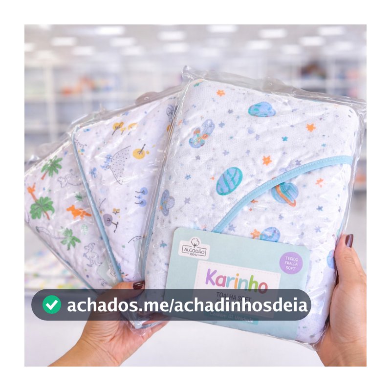 Kit 3 Toalhas de Banho Soft com Capuz para Bebê 100% Algodão 80x80cm Alta Absorção Macias Infantil