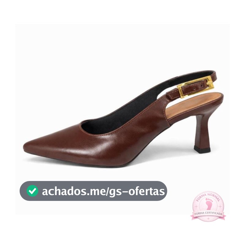 Scarpin Feminino Slingback Sapato Salto Fino Taça Fivela Confortável Elegante