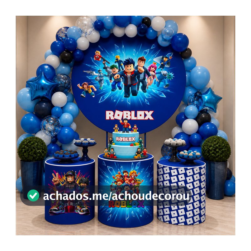 Kit Capa Painel + Trio Capas de Cilindros Sublimado Tema Roblox