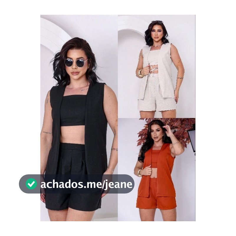 Conjunto feminino linho 2 ou 3 peças