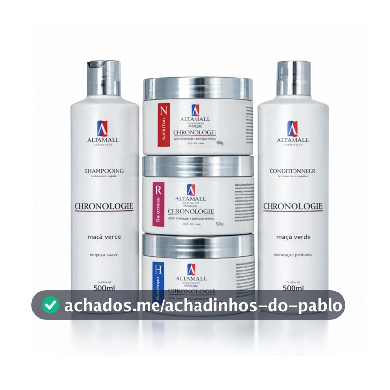 KIT 5 Cronograma Capilar Shampoo Condicionador Máscaras Hidratação Nutrição Reconstrução ALPHAHALL