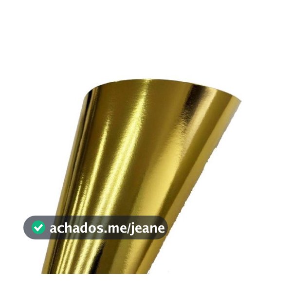 20 Folhas Papel Laminado Lamicote 180g A4 Dourado - Brilho Metálico, Verso Branco, Impressão Offset
