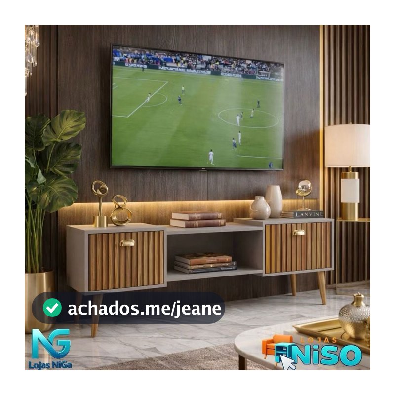 Rack Bancada com pés 1.20 Life e Vegas 0.90 com 2 Portas Moderno Parede TV Até 50Pol - LANÇAMENTO