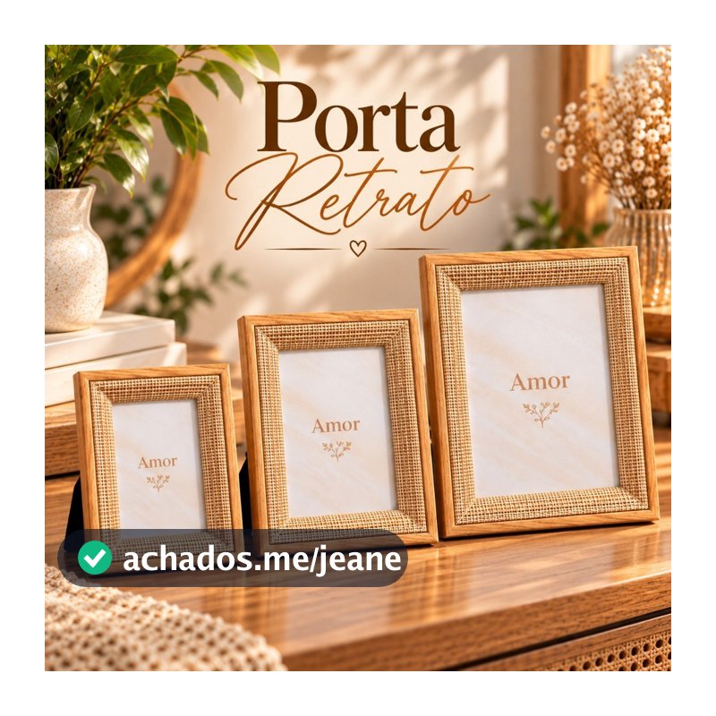 Porta Retrato Decorativo Rústico Moldura De Madeira Para Fotos