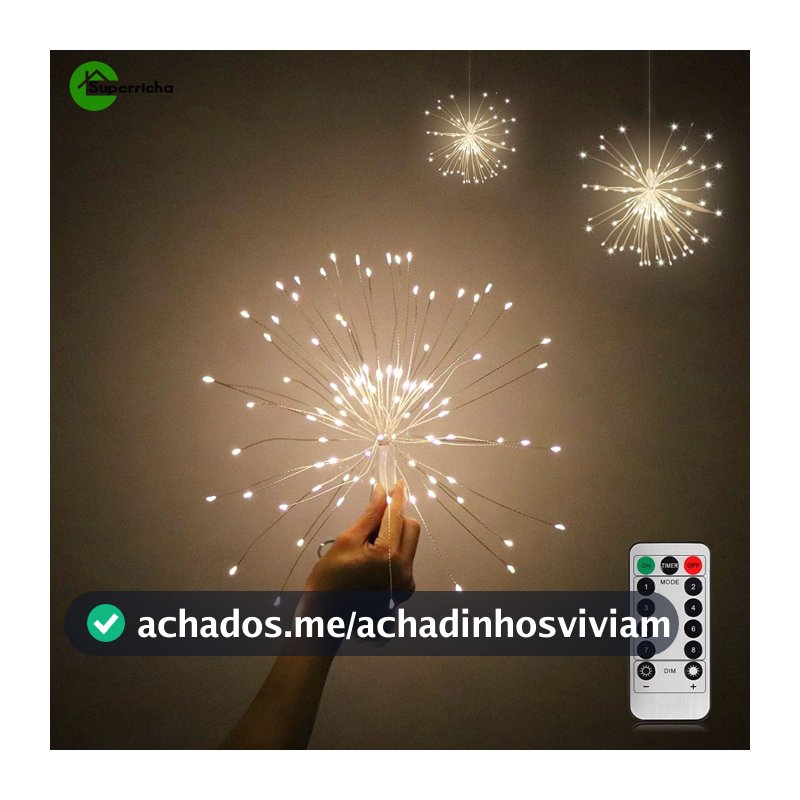 [Quente] Fogo De Artifício Suspenso Starburst String Light Firework Fada De Cobre Garland Luzes De Natal Ao Ar Livre Twinkle Lights