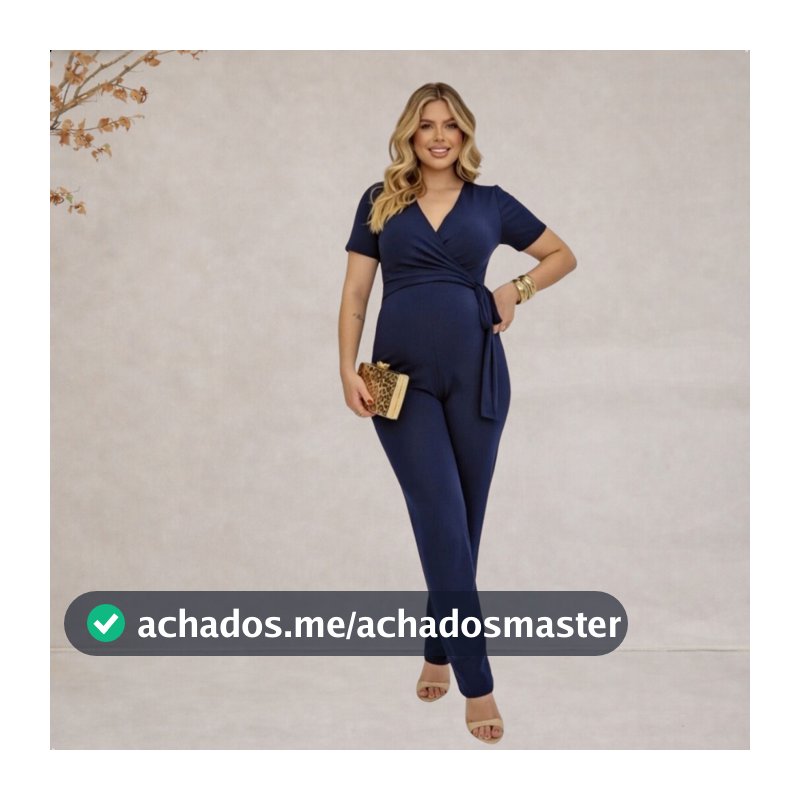 Macacão Gestante Amamentação Comprido Cós Anatômico Maternidade Enxoval Macio