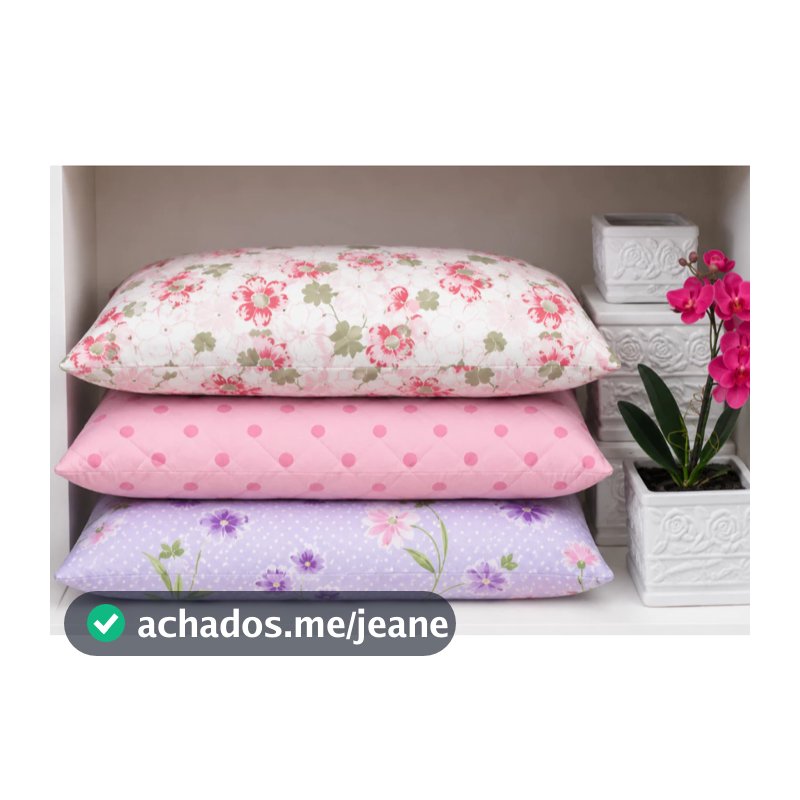 Kit 5 Travesseiros de Fibra Mista Estampado Grande Fofo Cheio