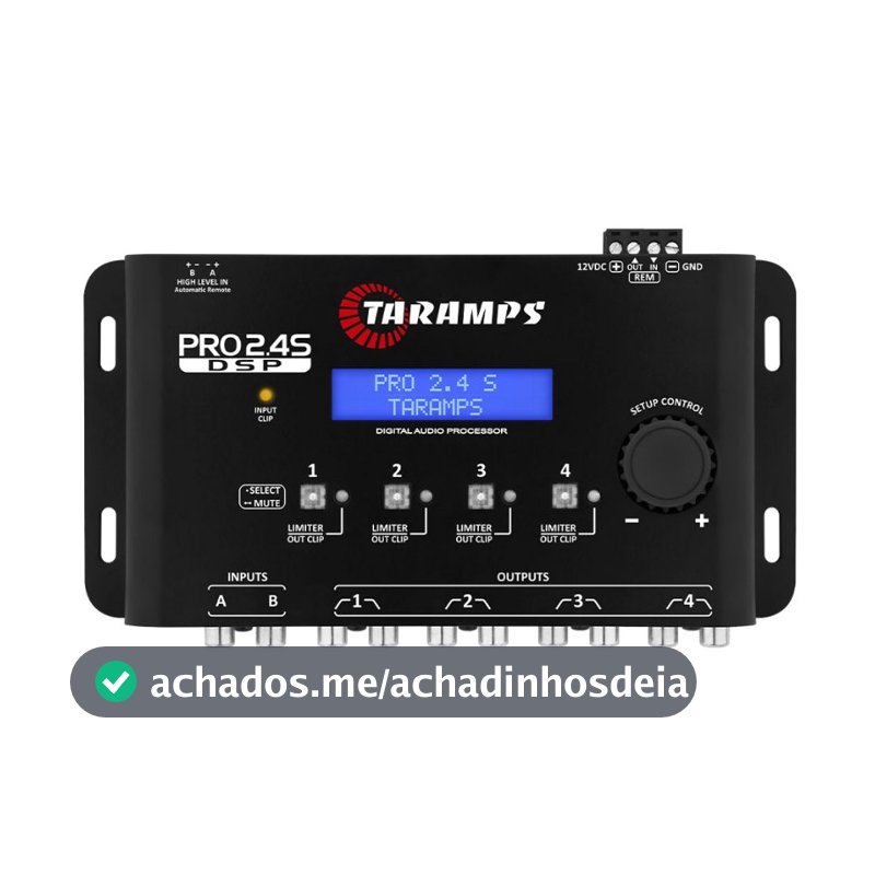 Processador de Audio Taramps Pro 2.4s Equalizador Crossover Limiter 4 canais Pro2.4 Preto ou Branco
