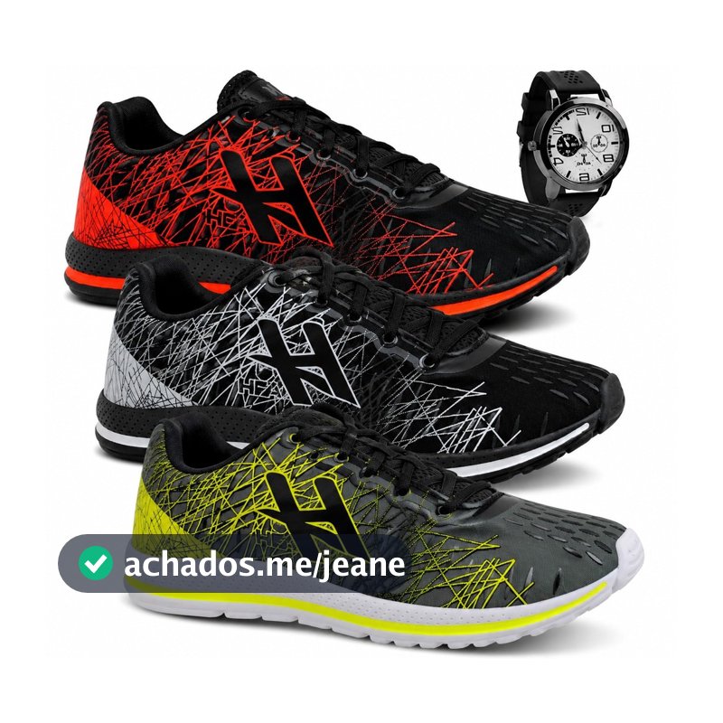 Kit 3 Tênis Masculino Header Spider Esportivo Mais Vendido Promoção + Relógio