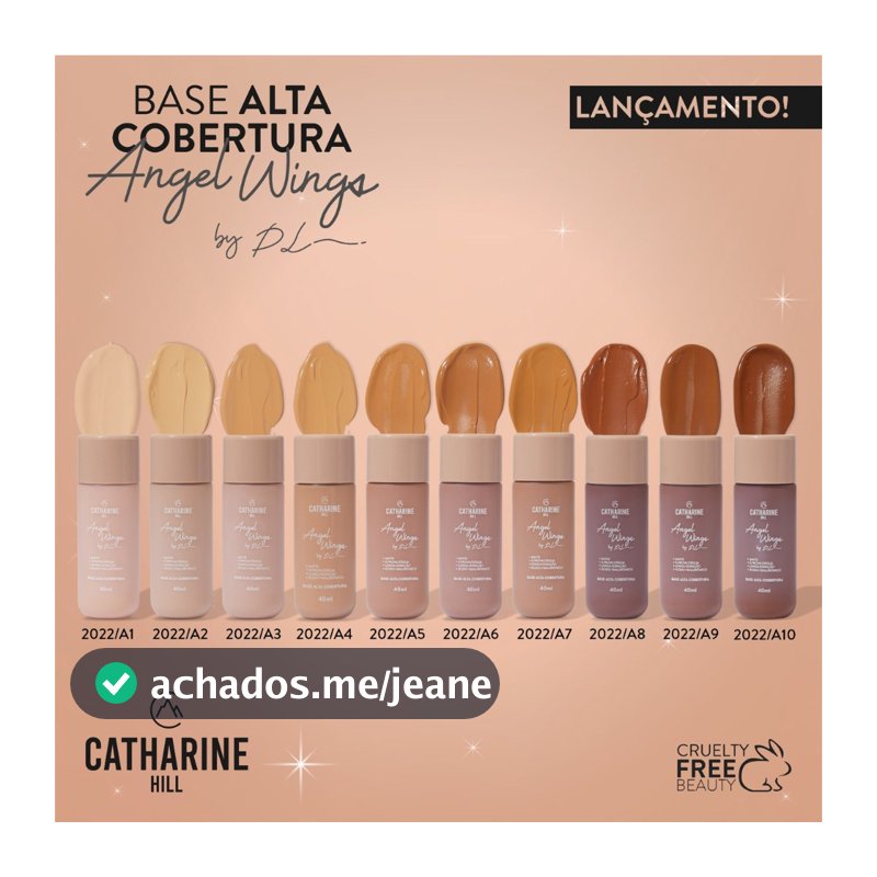 Base Líquida Alta Cobertura Pri Lessa Catharine Hill A Prova Dágua Matte 40ml