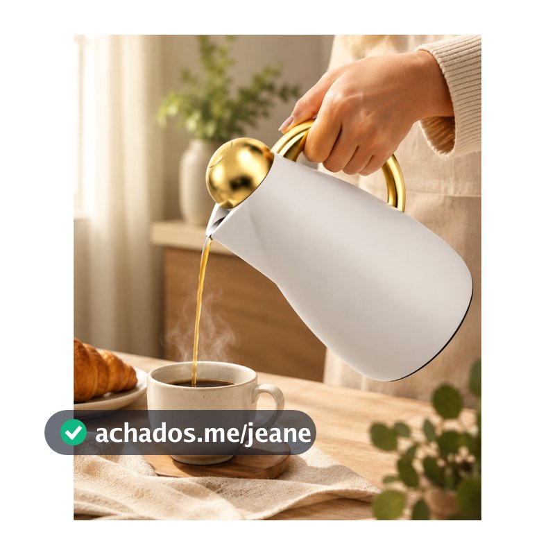 Garrafa Térmica 950ml Ayla Ampola de Vidro Café Chá Quente e Fria 12h