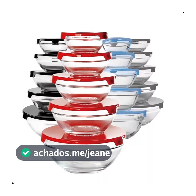 Conjunto de 5 Potes de Vidro Redondos – Ideal para Alimentos e Refeições