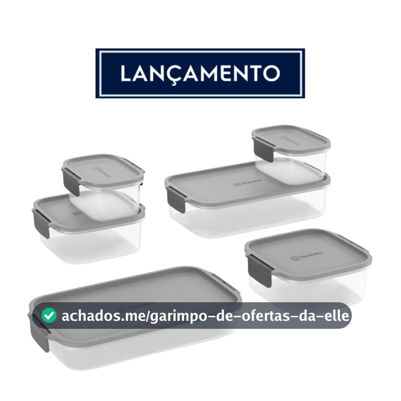 Conjunto Kit 6 Potes Herméticos Plástico 5,8l Electrolux Alimentos Organizador