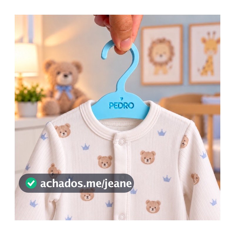 Cabide Infantil e Bebê Recém-Nascido Personalizado – Cabide para Enxoval e Maternidade