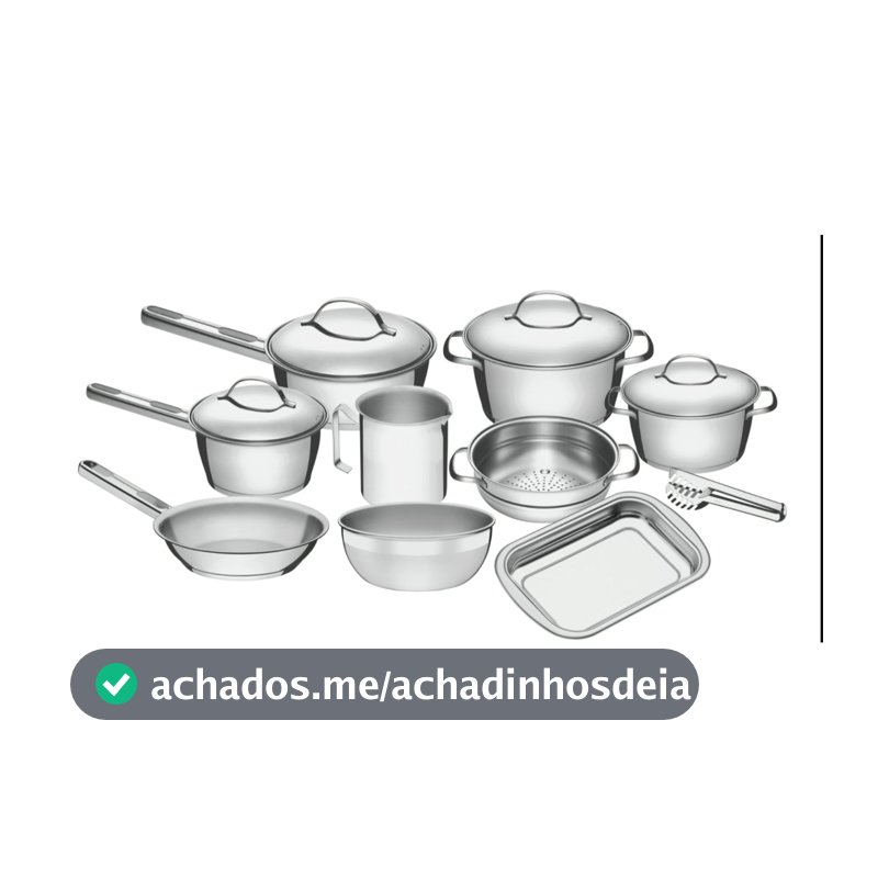 Jogo de Panelas Tramontina Aço Inox Allegra 10 Peças Fundo Triplo Com Pegador de Massa