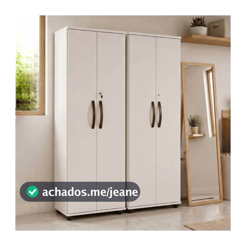 Kit 2 Armários Multiuso Caio 2 Portas com Chave – Armário para Lavanderia