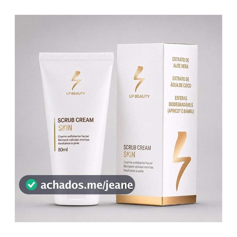 Esfoliante Facial Scrub Cream SKIN LP Beauty 80g Limpeza Profunda Remove Células Mortas
