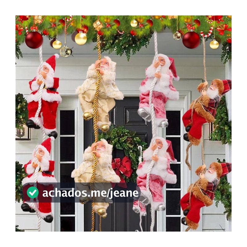 Boneca De Papai Noel Com Corda De Escalada , Modelo Elétrico , Pingente De Natal , Janela De Parede Doméstica , Decoraçõ