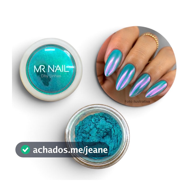 Pó para Unhas MR Nail – 30 Cores | Cromo, Aurora, Pérola e Flake