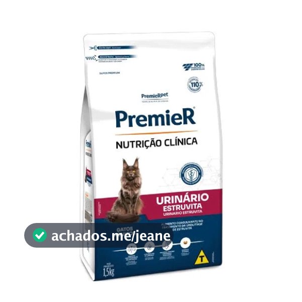 Ração Premier Nutrição Clínica Urinário Gatos Adultos 1,5kg