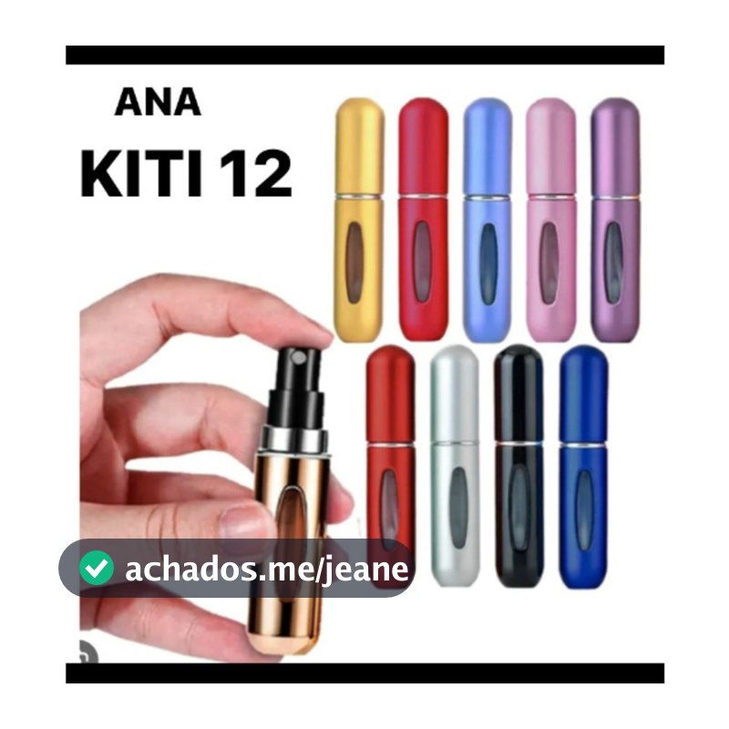 KIT 12 Pcs Porta Perfume Recarregavel Portatil Spray 5ml