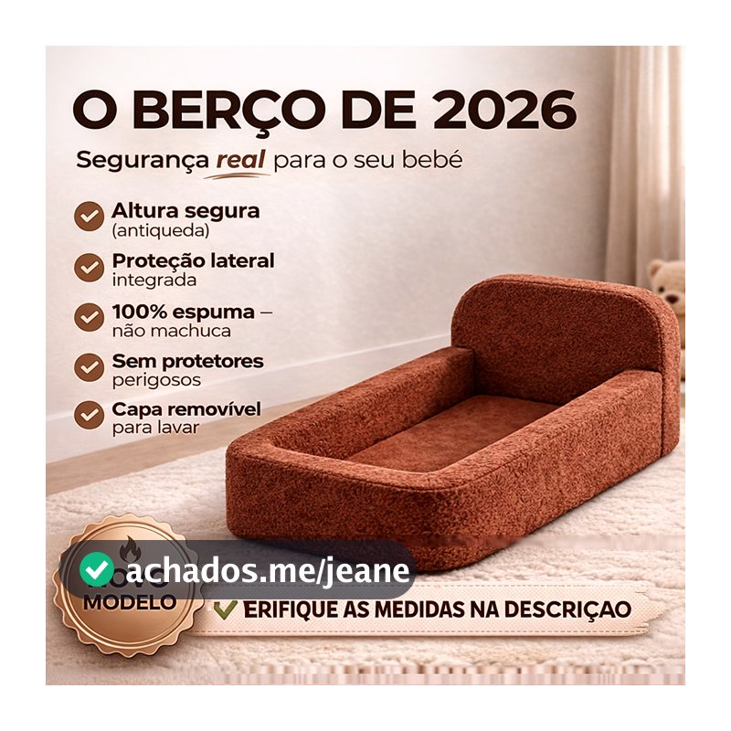 Mini Berço Montessoriano - MOISÉS (100 cm x 60 cm) -  Tecido Bouclê | Mini Cama Montessoriana