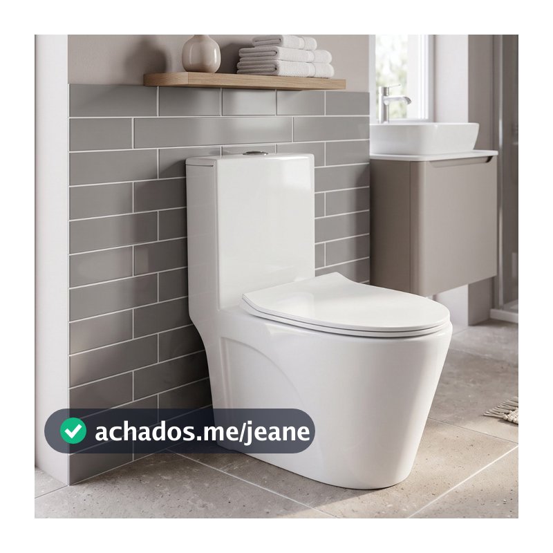 Vaso Sanitário Monobloco Cerâmica Caixa Acoplada Privada Barcelona Completo
