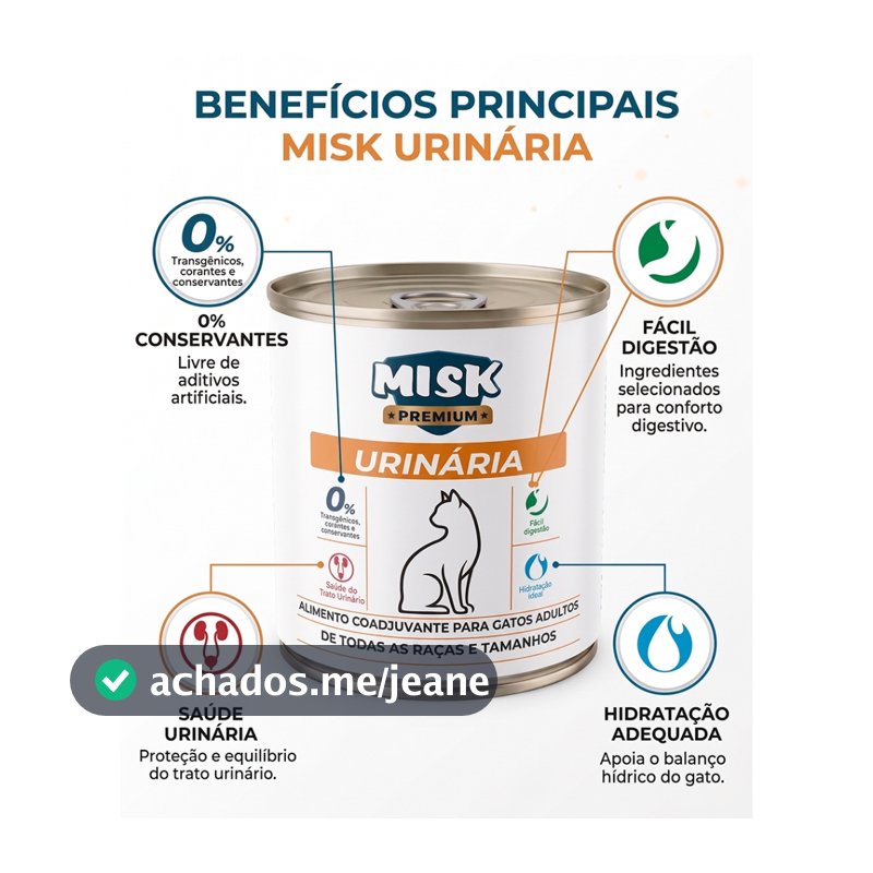 Ração Úmida Misk Urinária 280g Gatos Urinary Natural Vet