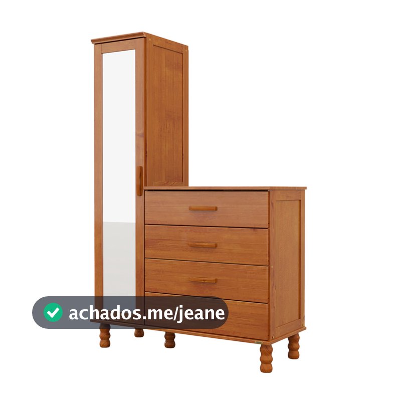 Comoda Sapateira Casual 4 Portas 1 Gaveta Pés Madeira Maciça