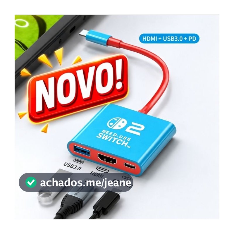 NOVO Dock Nintendo Switch 2 – 4k 60Hz Portátil HDMI USB