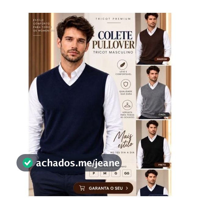 Colete Masculino Pullover Tricot Premium Elegante Sofisticação e Versatilidade, Colete decote V