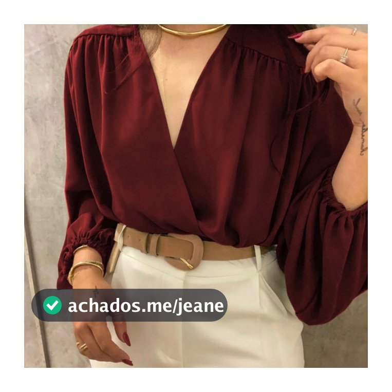 Blusa Feminina Manga Longa Decotada Transpassada Corte V Elegante no Punho e Cintura.