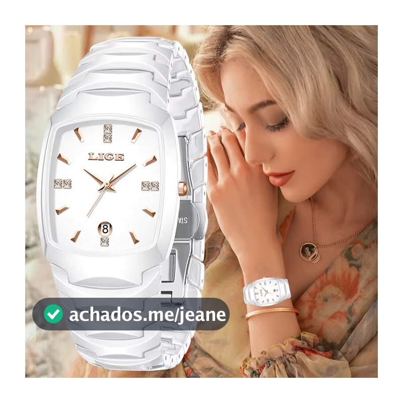 LIGE Relógio Moda Feminina Elegante Relógios De Pulso De Quartzo 30M Data À Prova D'água Vintage Senhoras